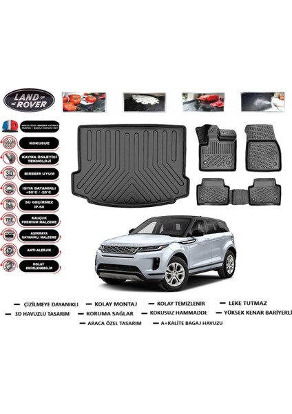 Evoque 2021 Model Bagaj Havuzu Araca Özel Paspas Takımı Prrox