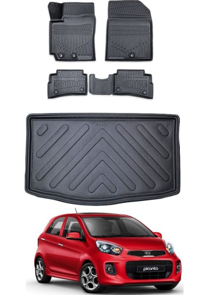 Picanto 2014 Model Bagaj Havuzu Araca Özel Siyah Paspas Takımı