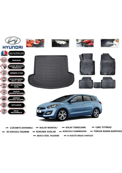 I30 Sw 2013 Model Bagaj Havuzu Araca Özel Paspas Takımı Flex
