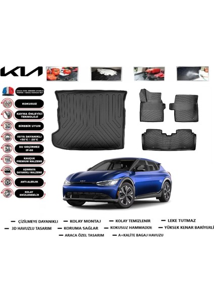 Ev6 2023 Model Bagaj Havuzu Araca Özel Paspas Takımı Prrox