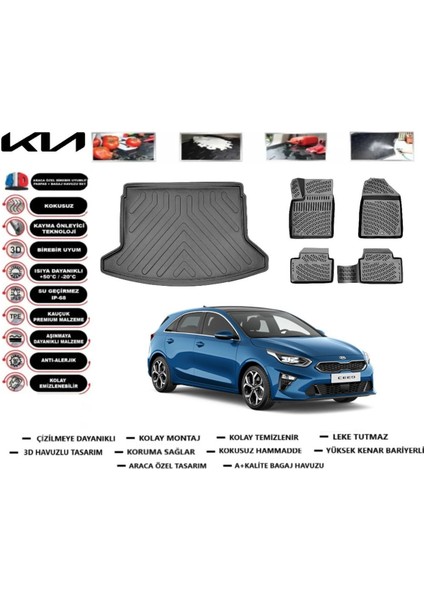 Ceed Hb 2019 Model Bagaj Havuzu Araca Özel Paspas Takımı Prrox