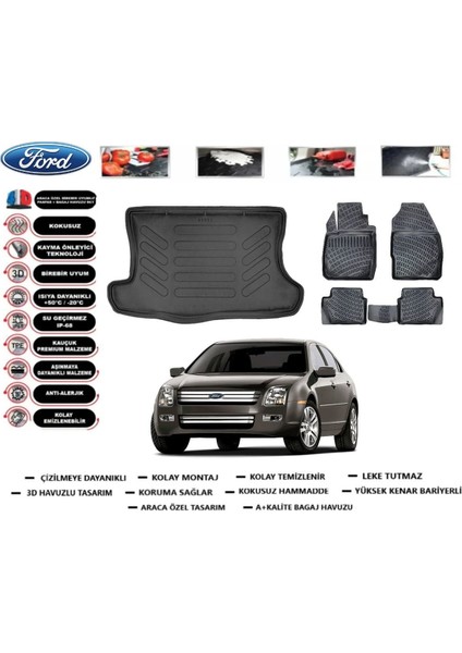 Fusion 2009 Model Bagaj Havuzu Araca Özel Paspas Takımı Flex