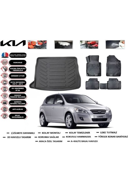 Ceed Hb 2007 Model Bagaj Havuzu Araca Özel Paspas Takımı Prrox