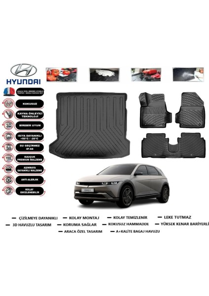 Ioniq 5 2025 Model Bagaj Havuzu Araca Özel Paspas Takımı Prrox