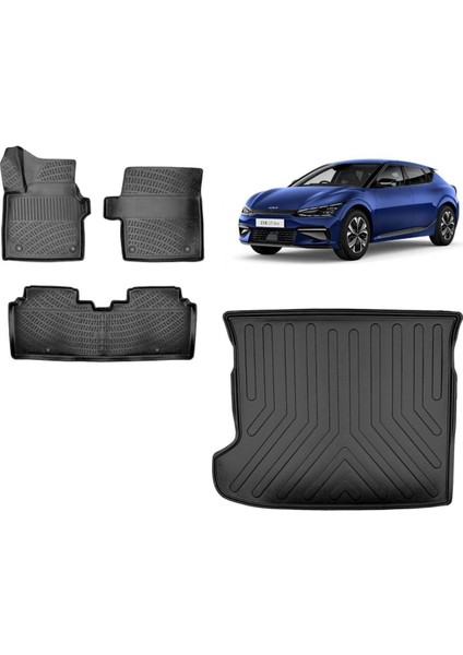 Ev6 2023 Model 3D Bagaj Havuzu+3d Havuzlu Araca Özel Paspas Takımı