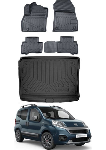 Fiorino 2022 Model Bagaj Havuzu Araca Özel Siyah Paspas Takımı