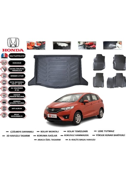 Jazz 2011 Model Bagaj Havuzu Araca Özel Paspas Takımı Flex