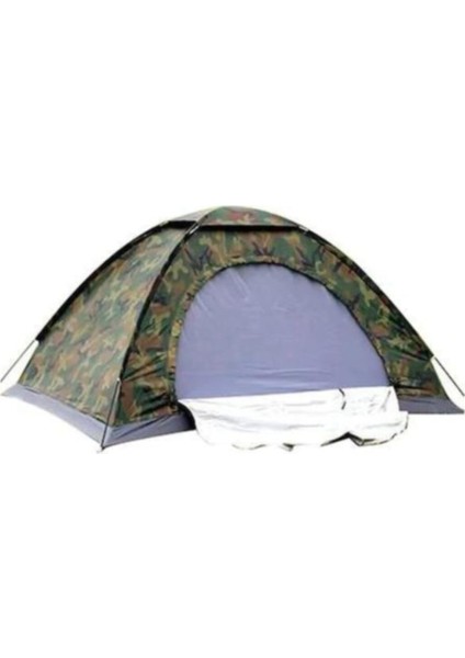 Samur Parti Parti Aksesuar & Kostüm 4 Kişilik Kamuflaj Desenli Kolay Kurulumlu Kamp Çadırı