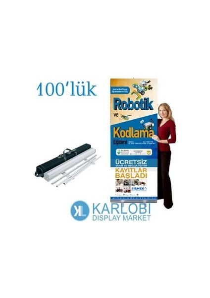 - Roll Up Banner 100X200 cm Baskısız Alüminyum Taşınabilir Afiş Standı