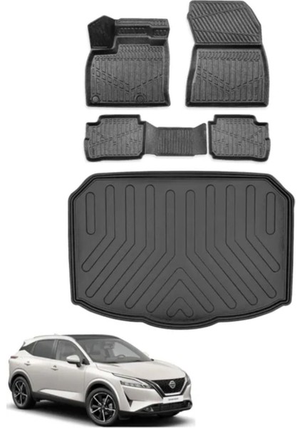 Qashqai E-Power Üst 2022 Model Bagaj Havuzu+3d Havuzlu Araca Özel Paspas Takımı