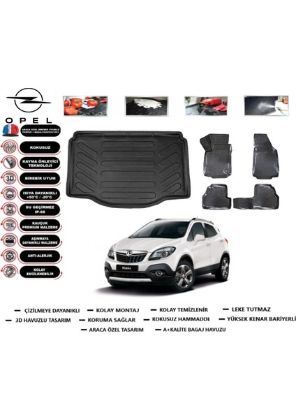 Mokka 2014 Model Bagaj Havuzu Araca Özel Paspas Takımı Prrox