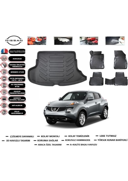 Juke 2010 Model Bagaj Havuzu Araca Özel Paspas Takımı Prrox