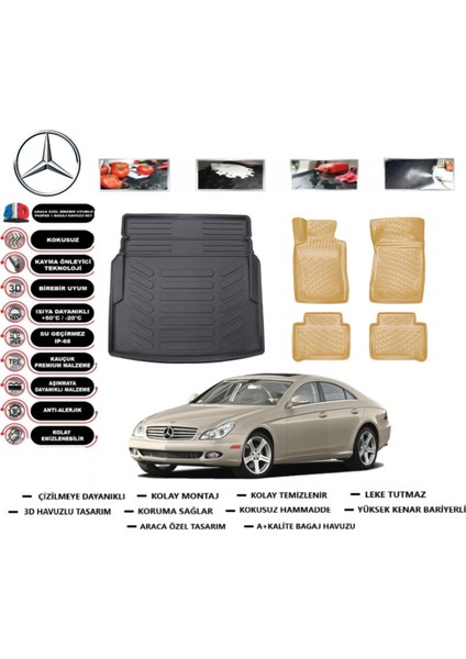 Cls C219 2008 Model Bagaj Havuzu(Paspası)+Araca Özel Bej Paspas Takımı Flex