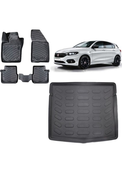 Egea Hatchback 2015 Model 3D Bagaj Havuzu+3d Havuzlu Araca Özel Paspas Takımı