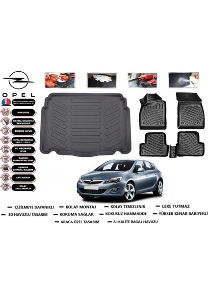 Astra J Hb 2013 Model Bagaj Havuzu Araca Özel Paspas Takımı Prrox