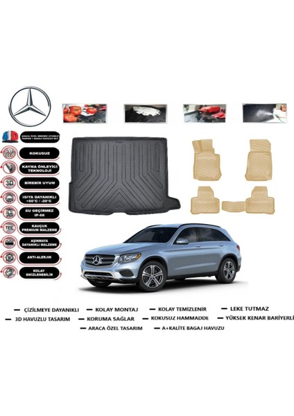 Glc Suv 2020 Model Bagaj Havuzu+Araca Özel Bej Paspas Takımı Flex