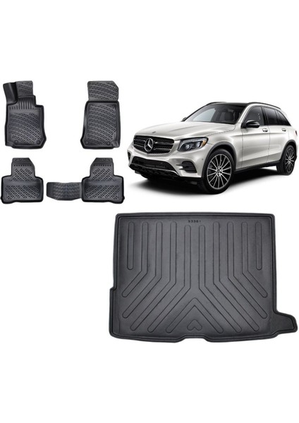 Glc Suv 2022 Model 3D Bagaj Havuzu+3d Havuzlu Araca Özel Paspas Takımı