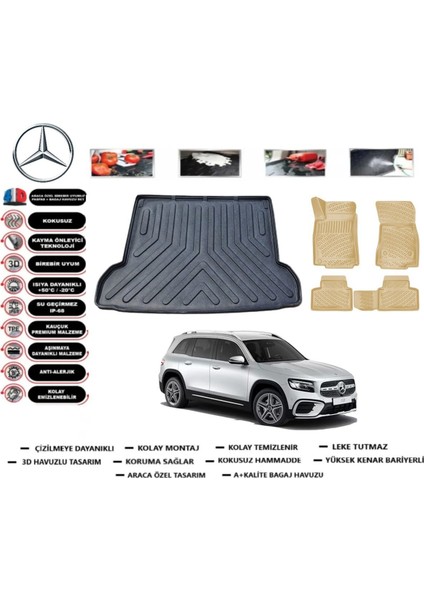 Glb 2023 Model Üst Bagaj Havuzu+Araca Özel Bej Paspas Takımı Flex