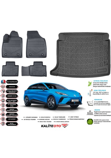 4 2025 Model Comfort Paket Esnek Bagaj Havuzu Araca Özel Siyah Paspas Takımı