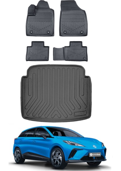 4 2024 Model Luxury Paket Bagaj Havuzu Araca Özel Siyah Paspas Takımı