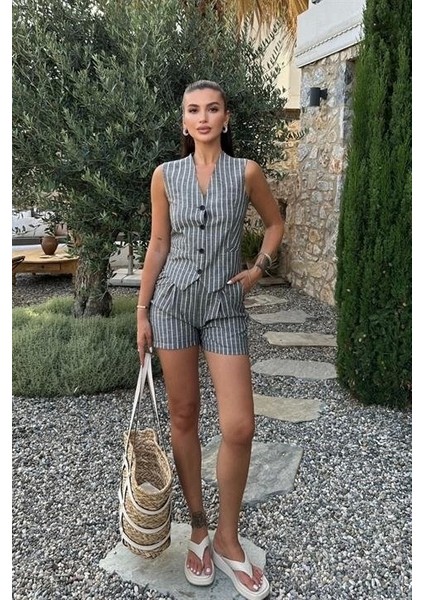 Carla Işıltılı Yelek Şort Takım 9821