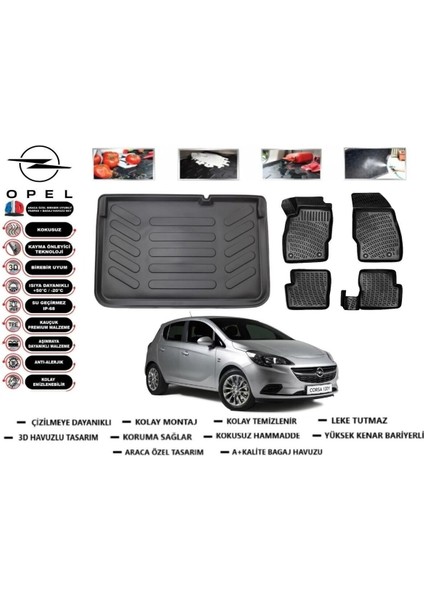 Corsa E 2016 Model Üst Bagaj Havuzu Araca Özel Paspas Takımı Flex