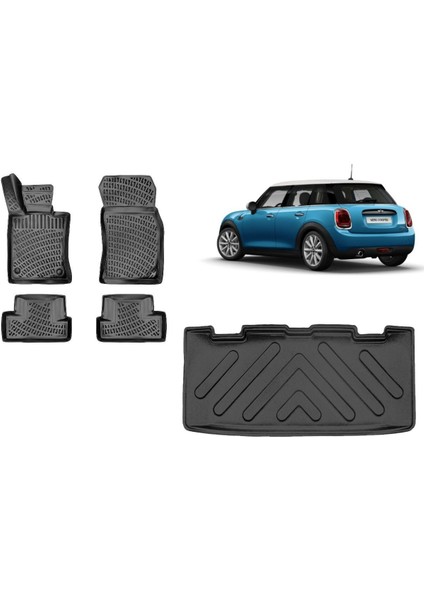 Cooper R56 2008 Model 3D Bagaj Havuzu+3d Havuzlu Araca Özel Paspas Takımı