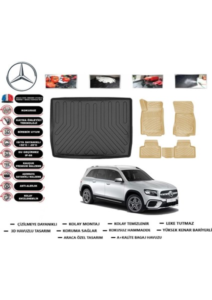 Glb 2025 Model Alt Bagaj Havuzu(Paspası)+Araca Özel Bej Paspas Takımı Flex