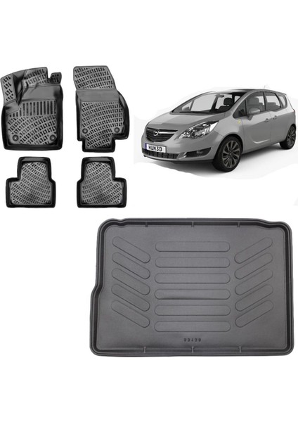 Meriva B 2012 Model 3D Bagaj Havuzu+3d Havuzlu Araca Özel Paspas Takımı