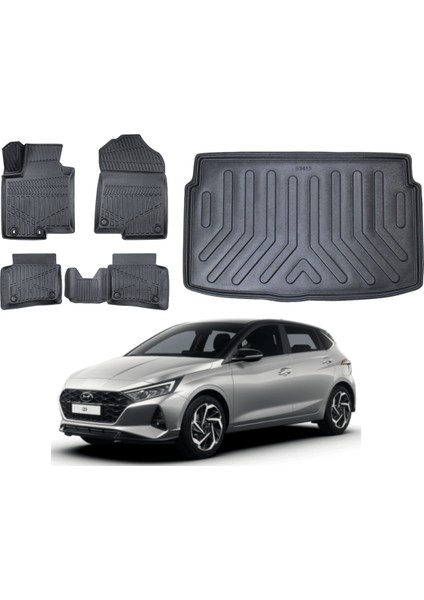 I20 2024 Model Style Paket 3D Bagaj Havuzu+3d Araca Özel Paspas Takımı Luxury Serisi