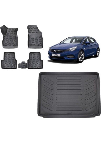 Astra K Hatchback 2017 Model 3D Bagaj Havuzu+3d Havuzlu Araca Özel Paspas Takımı