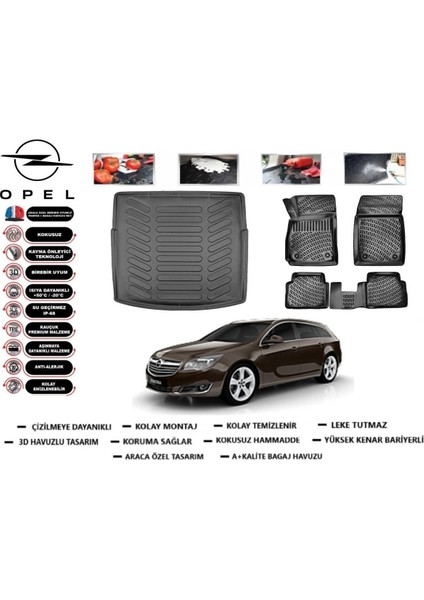 Insignia Sporttourer 2009 Model Bagaj Havuzu Araca Özel Paspas Takımı Prrox
