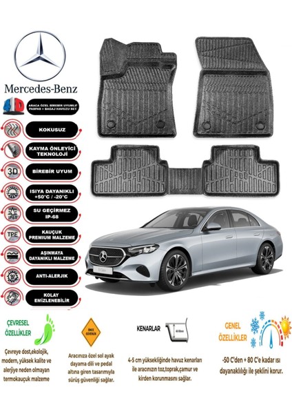 E Serisi W214 2023 Model 4d Araca Özel Havuzlu Paspas Takımı