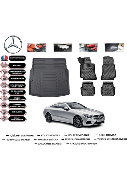 E Serisi Coupe C238 2018 Model Bagaj Havuzu Araca Özel Paspas Takımı Prrox