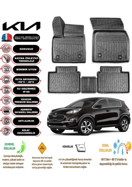 Sportage 2020 Model 4d Araca Özel Havuzlu Paspas Takımı