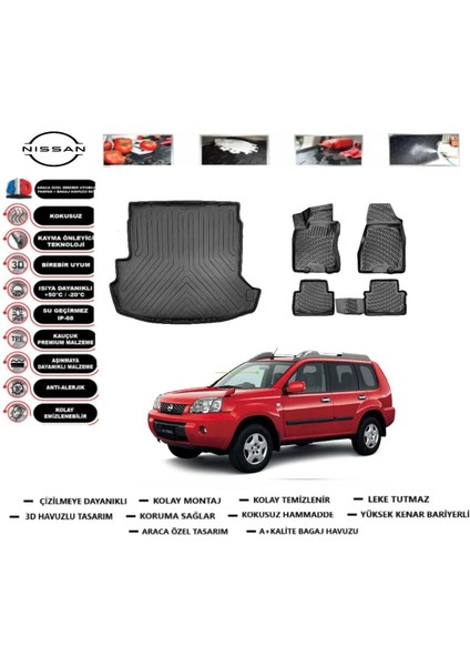 X-Trail 2007 Model Bagaj Havuzu Araca Özel Paspas Takımı Prrox