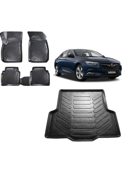 Insignia Sedan 2018 Model 3D Bagaj Havuzu+3d Havuzlu Araca Özel Paspas Takımı