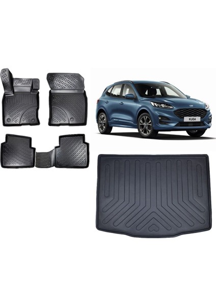 Kuga 2020 Model 3D Bagaj Havuzu+3d Havuzlu Araca Özel Paspas Takımı