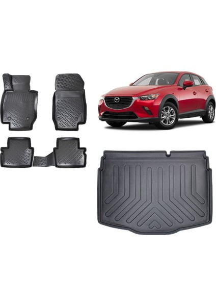 Cx3 2020 Model 3D Bagaj Havuzu+3d Havuzlu Araca Özel Paspas Takımı