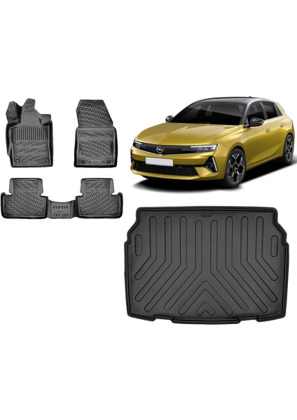 Astra L 2022 Model 3D Alt Bagaj Havuzu+3d Havuzlu Araca Özel Paspas Takımı