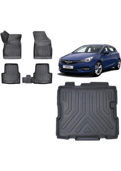 Astra K 2021 Model Stepnesiz Tamir Kitli 3D Bagaj Havuzu+3d Havuzlu Araca Özel Paspas Takımı