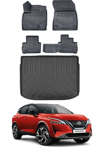 Qashqai 2025 Model Üst Bagaj Havuzu Araca Özel Siyah Paspas Takımı