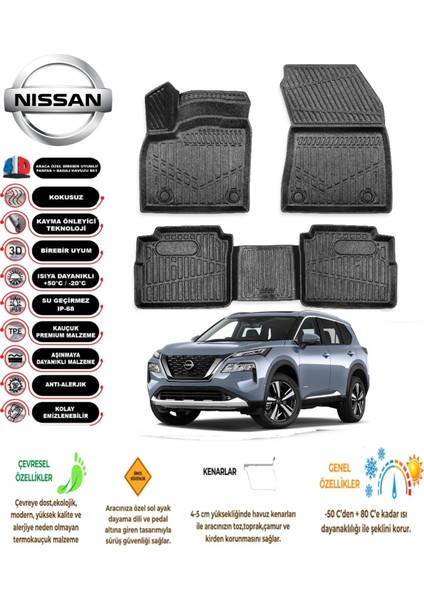 X-Trail E Power 2023 Model 4d Araca Özel Havuzlu Paspas Takımı