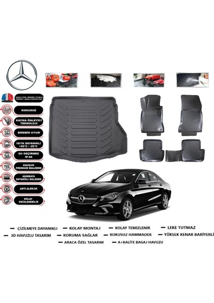 -Benz Cla 2013-2019 Bagaj Havuzu+3d Havuzlu Paspas Takımı