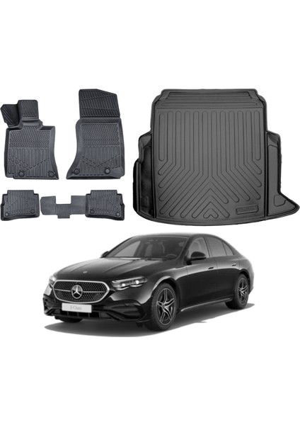 E Serisi W214 2023 Model 3D Bagaj Havuzu+3d Araca Özel Paspas Takımı Luxury Serisi