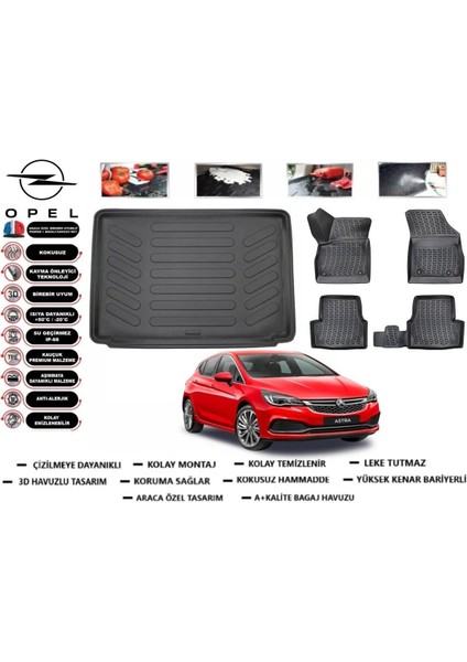 Astra K Hb 2020 Model Bagaj Havuzu Araca Özel Paspas Takımı Flex