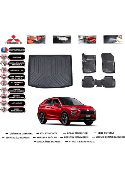 Eclipse Cross 2018 Sonrası Bagaj Havuzu+3d Araca Özel Paspas Takımı