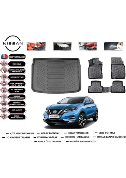 Qashqai Tekna 2020 Model Bagaj Havuzu Araca Özel Paspas Takımı Prrox