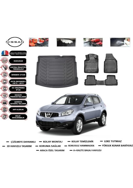 Qashqai 2008 Model Bagaj Havuzu Araca Özel Paspas Takımı Prrox