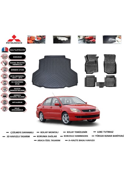 Lancer 2003 Model Bagaj Havuzu Araca Özel Paspas Takımı Prrox